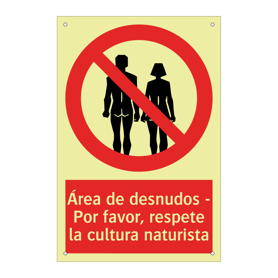 Área de desnudos - Por favor, respete la cultura naturista