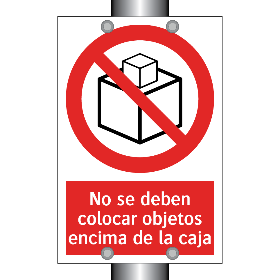 No se deben colocar objetos encima de la caja