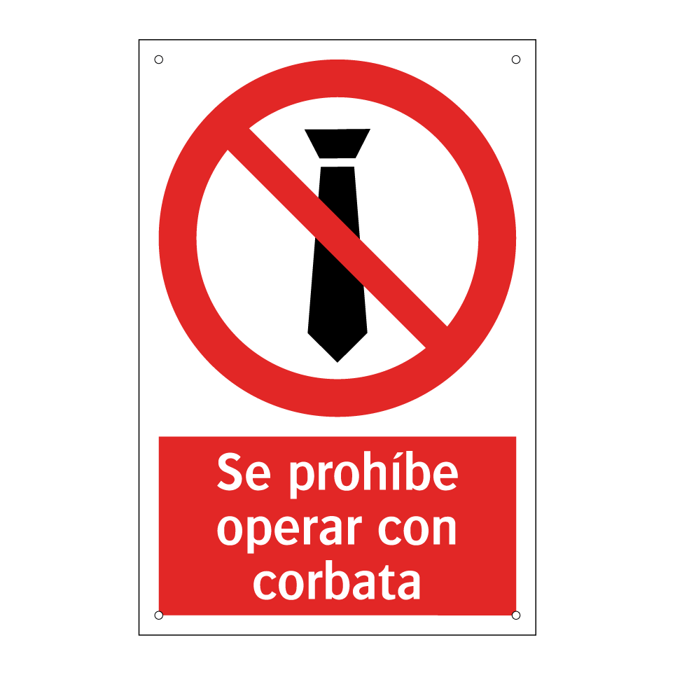 Se prohíbe operar con corbata