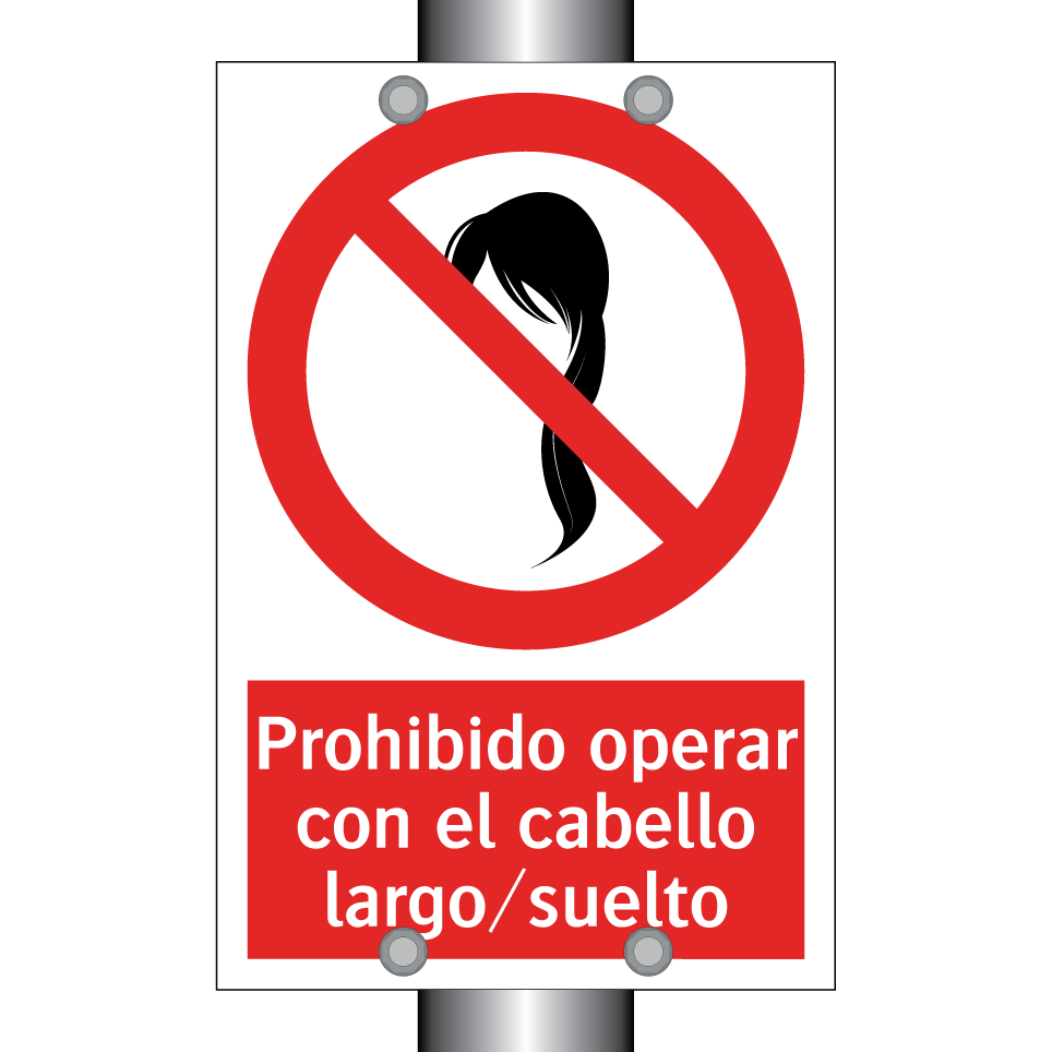 Prohibido operar con el cabello largo/suelto