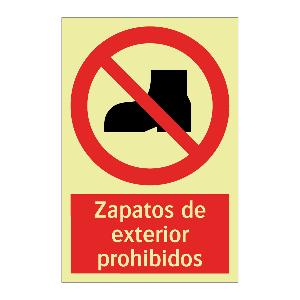 Zapatos de exterior prohibidos