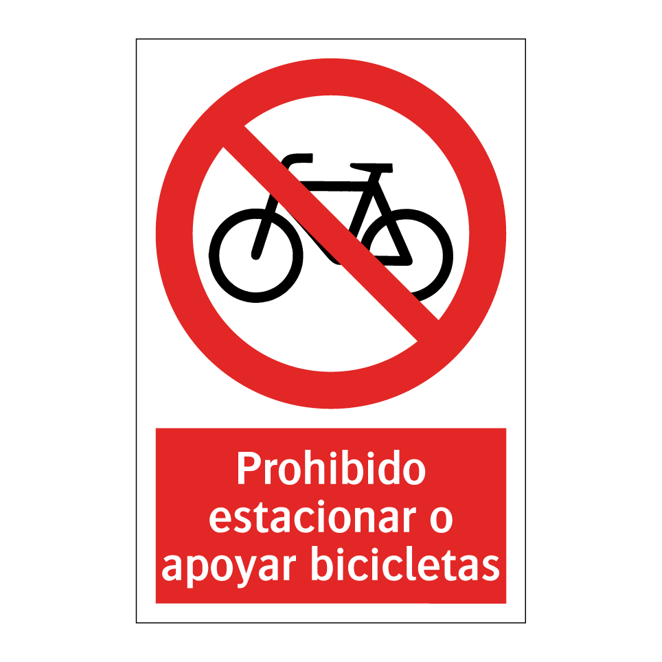 Prohibido estacionar o apoyar bicicletas