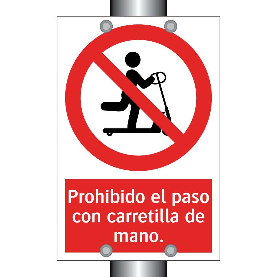 Prohibido el paso con carretilla de mano.