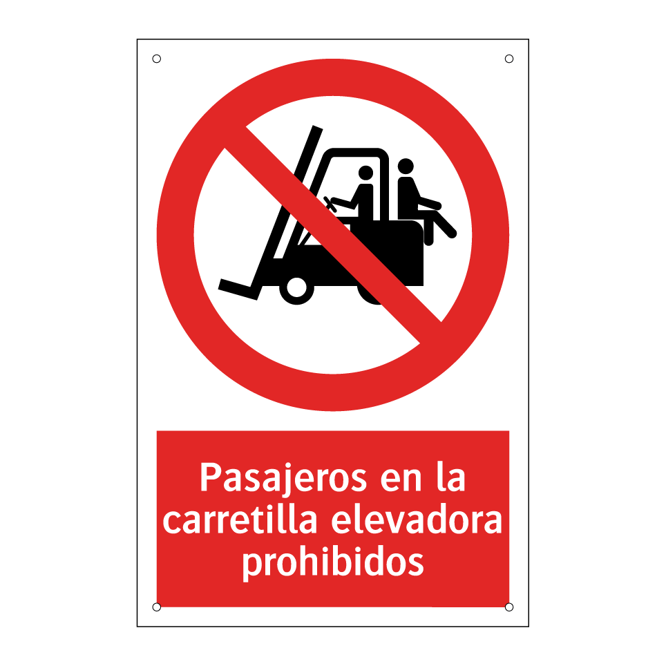Pasajeros en la carretilla elevadora prohibidos