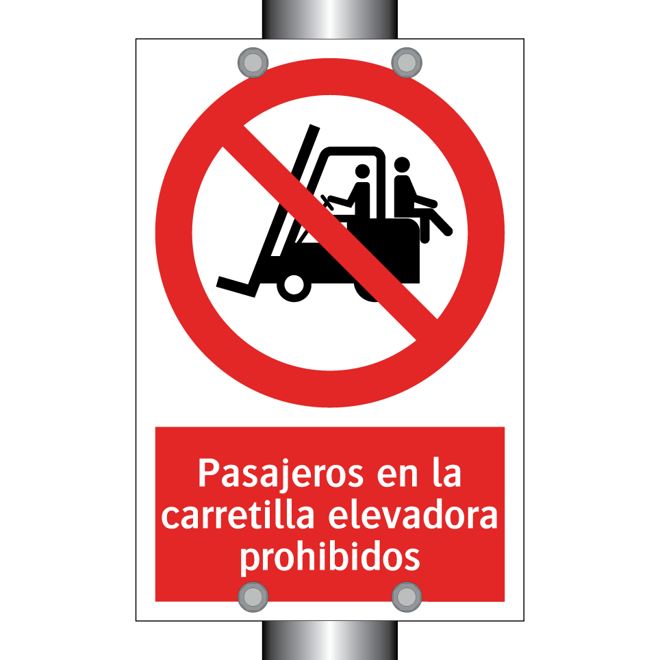 Pasajeros en la carretilla elevadora prohibidos