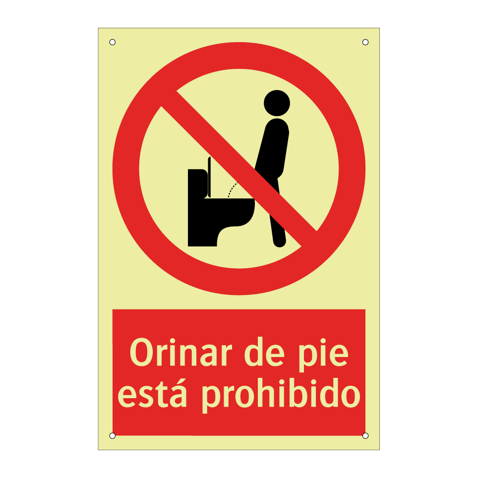 Orinar de pie está prohibido