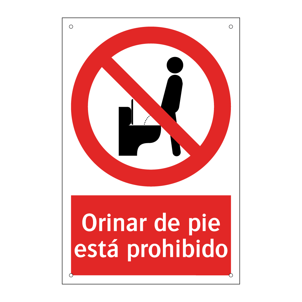 Orinar de pie está prohibido