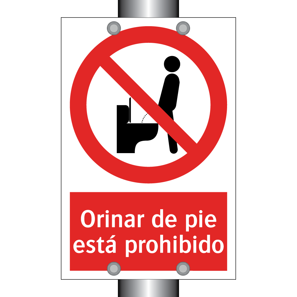 Orinar de pie está prohibido
