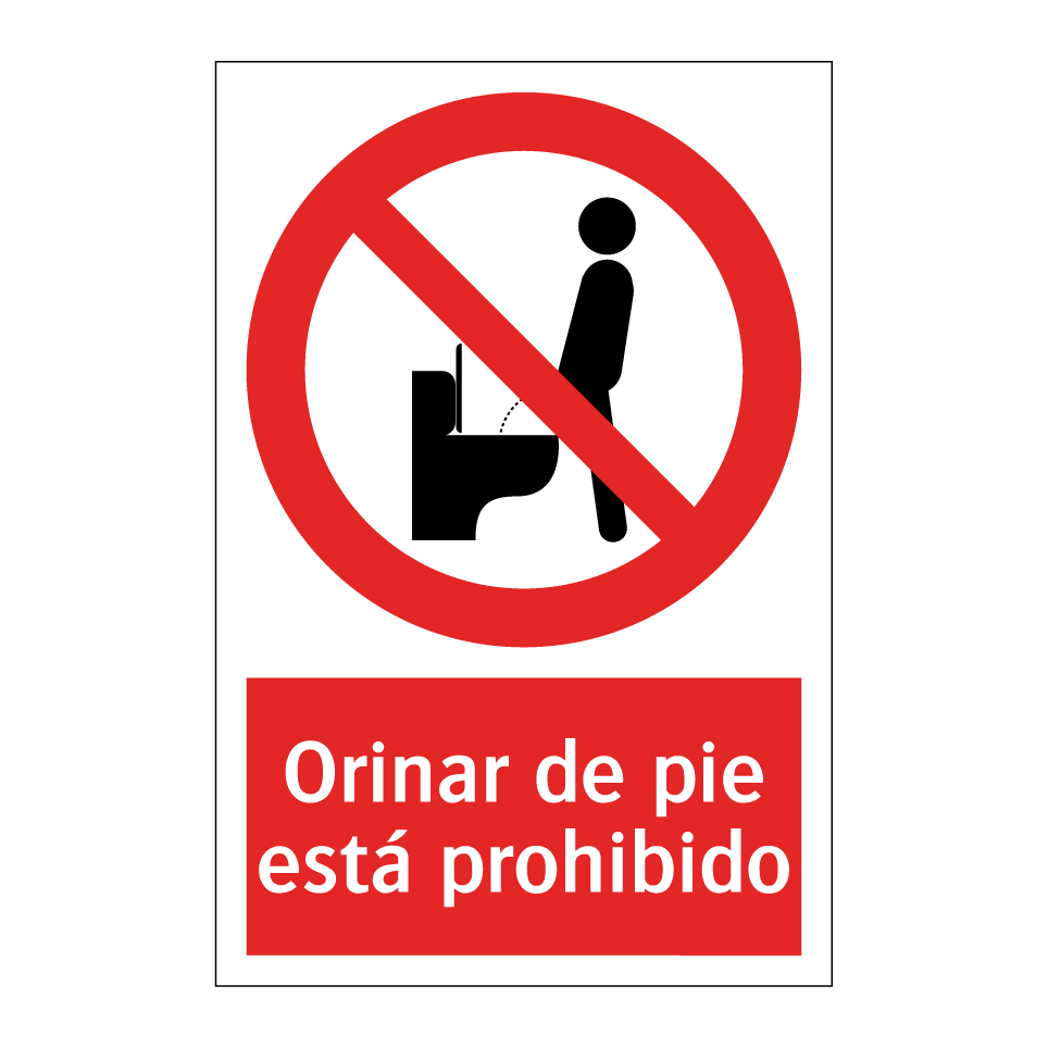 Orinar de pie está prohibido