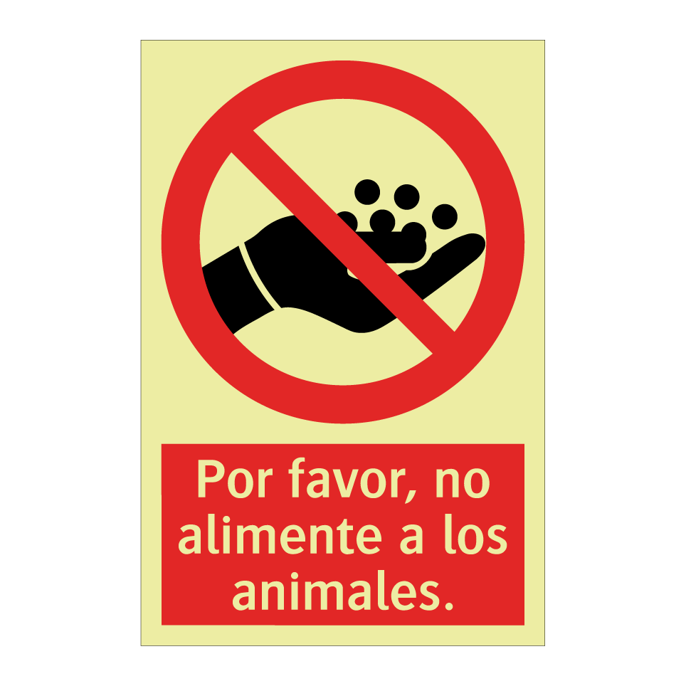 Por favor, no alimente a los animales.