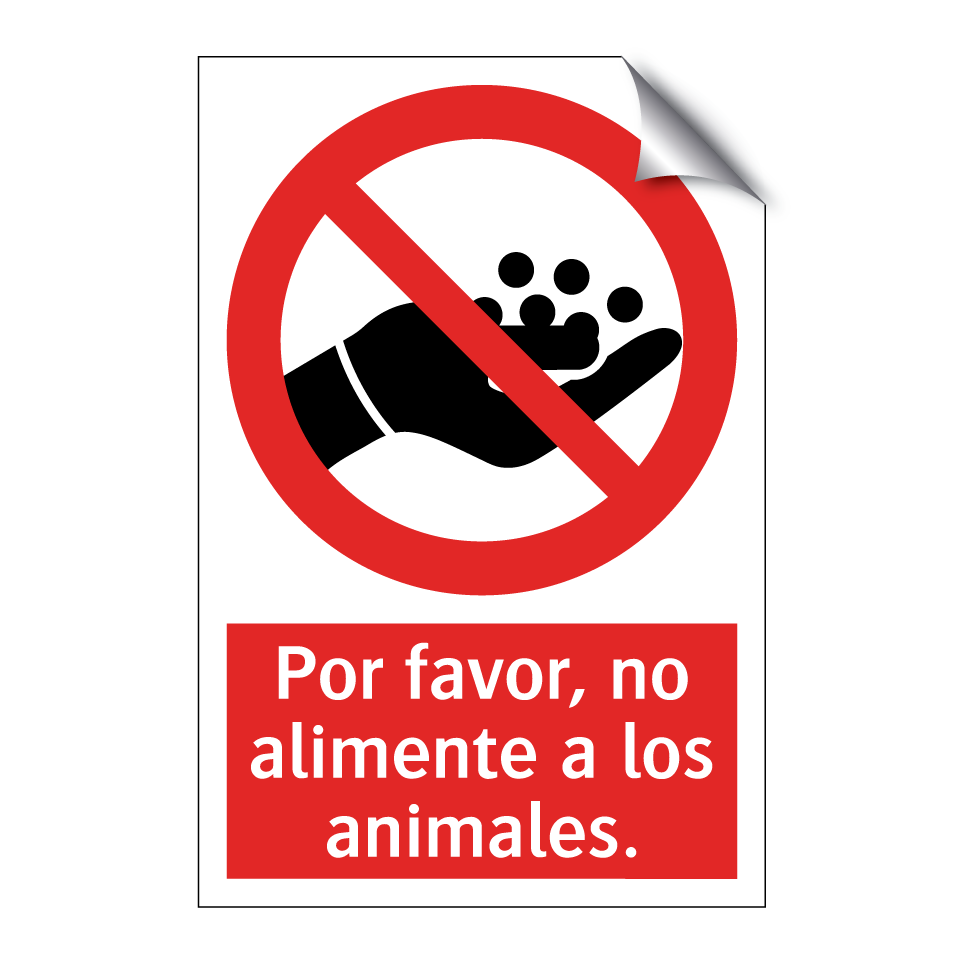 Por favor, no alimente a los animales.