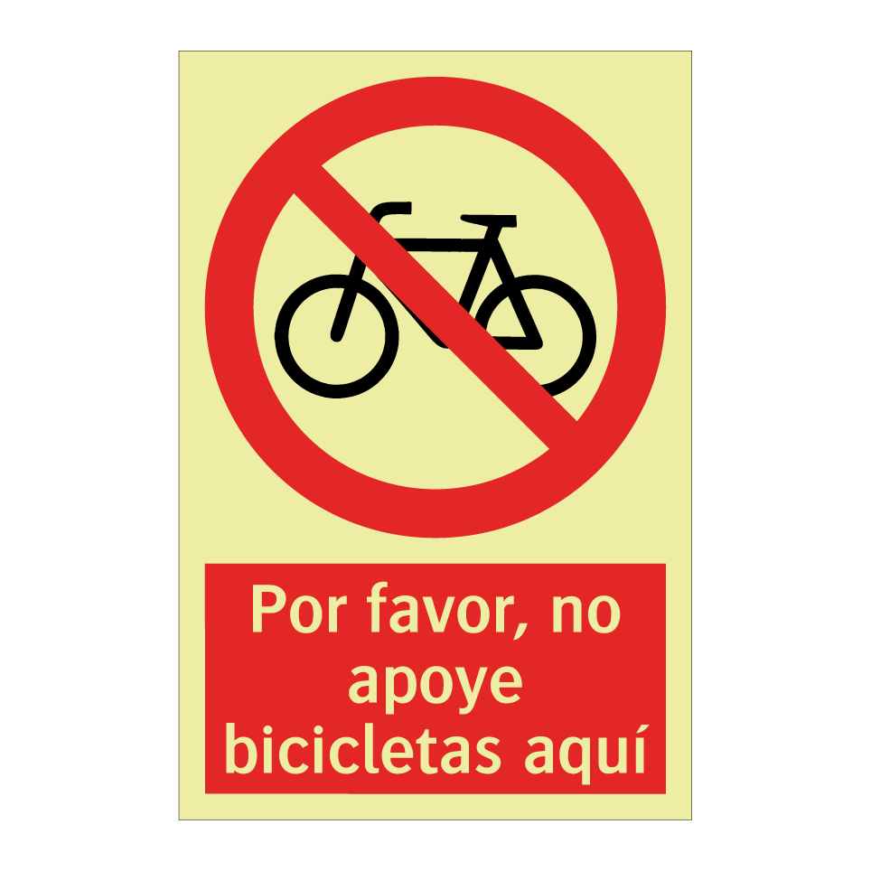 Por favor, no apoye bicicletas aquí