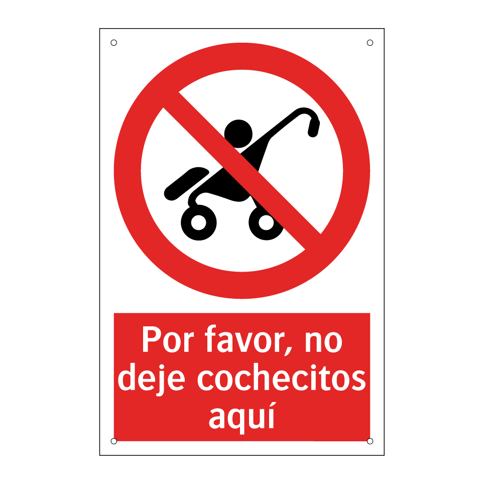 Por favor, no deje cochecitos aquí