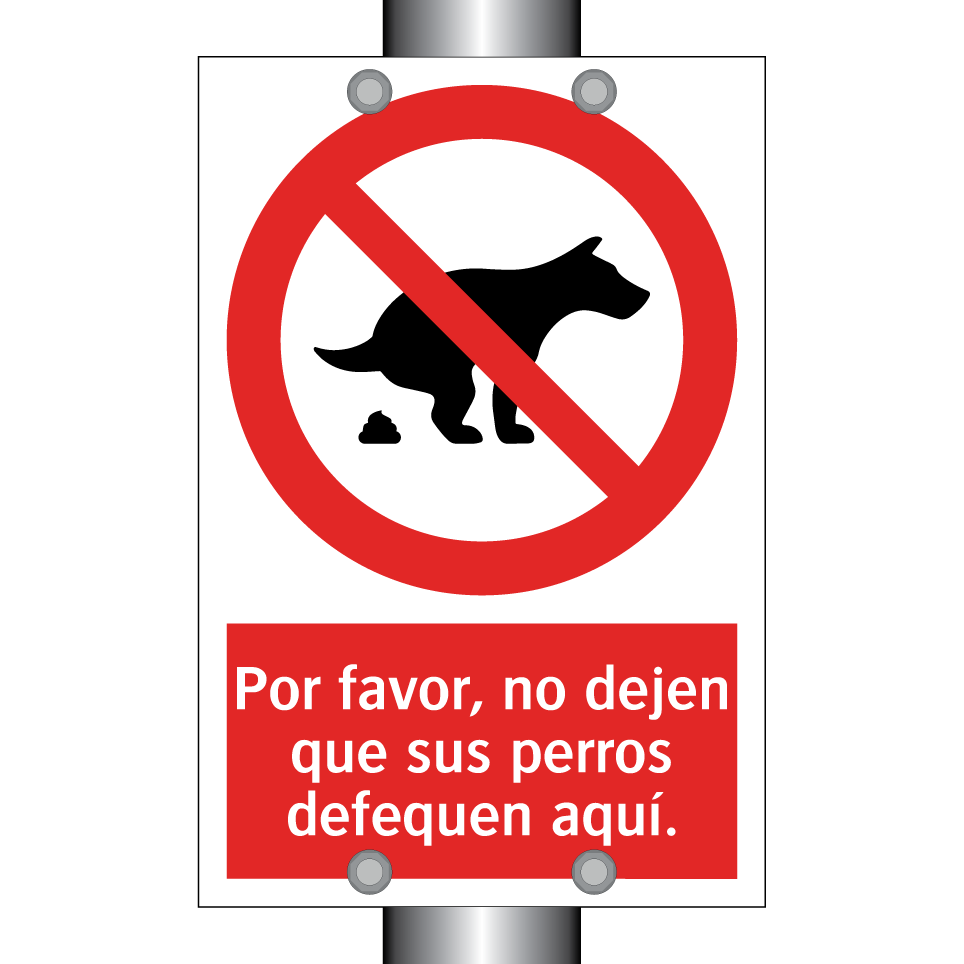 Por favor, no dejen que sus perros defequen aquí.