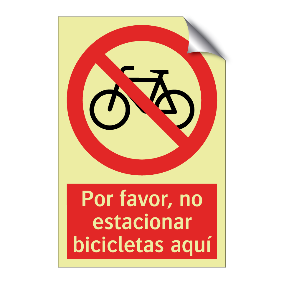 Por favor, no estacionar bicicletas aquí