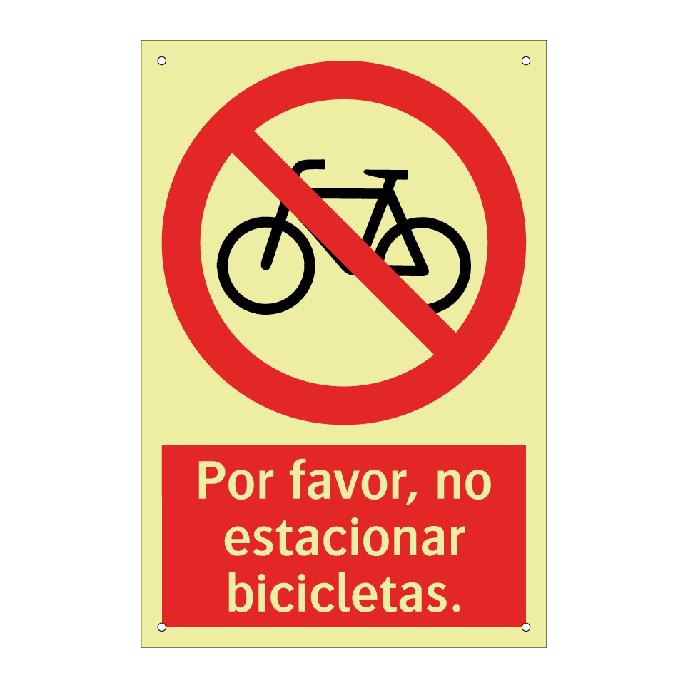 Por favor, no estacionar bicicletas.
