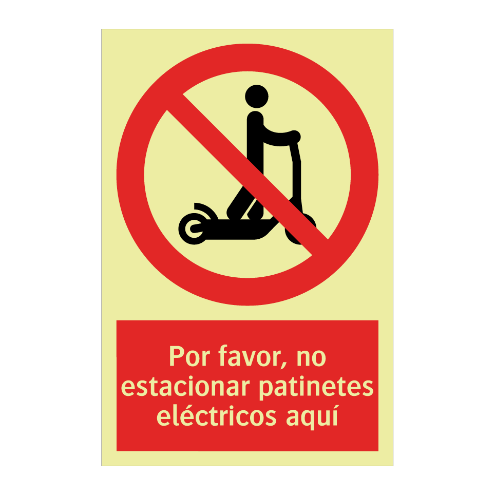 Por favor, no estacionar patinetes eléctricos aquí