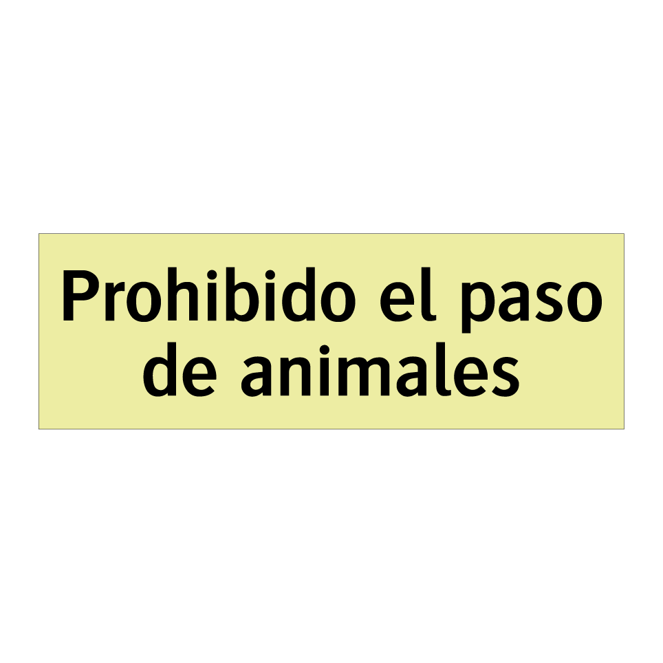 Prohibido el paso de animales