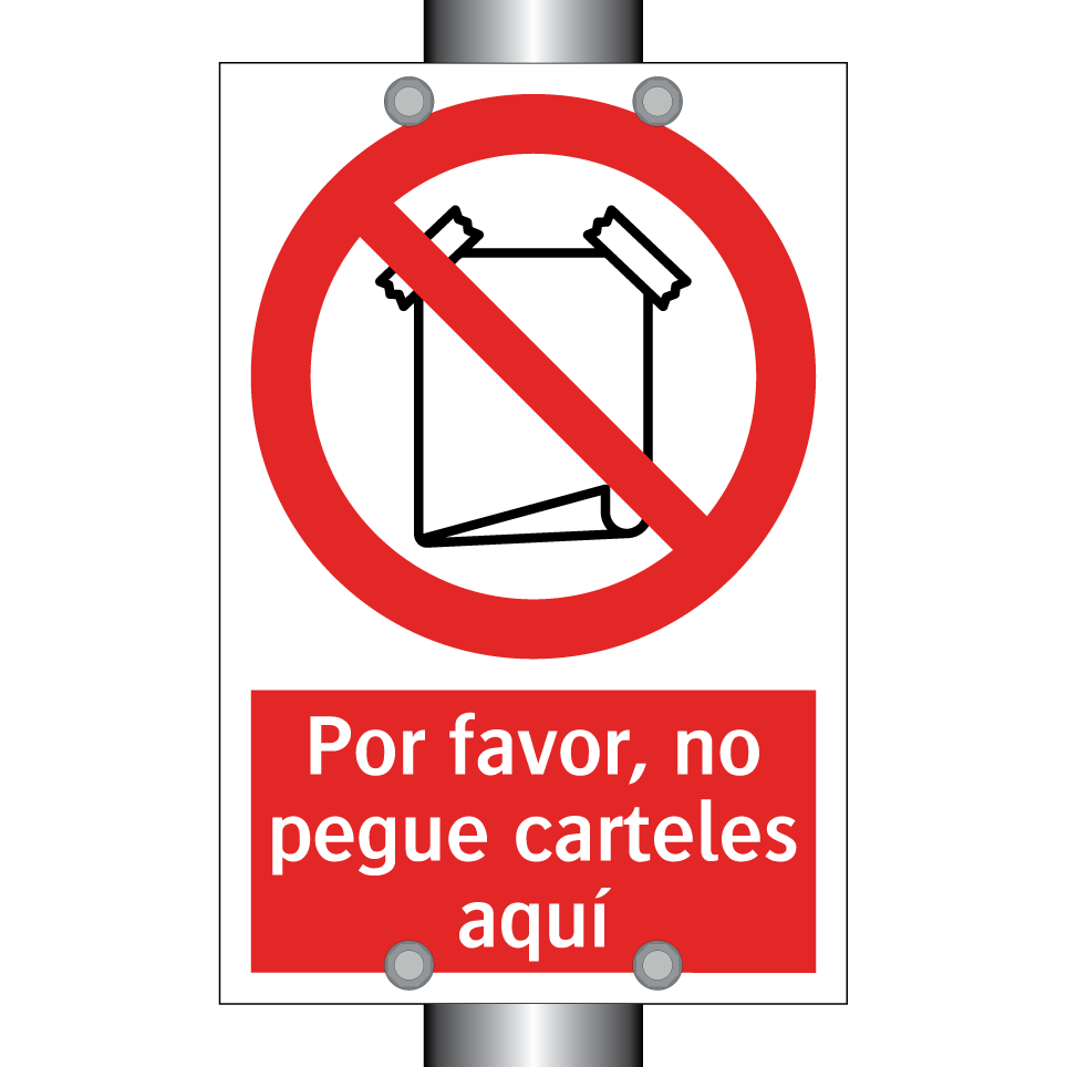 Por favor, no pegue carteles aquí