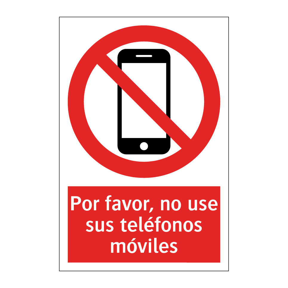 Por favor, no use sus teléfonos móviles