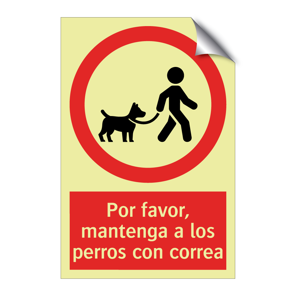 Por favor, mantenga a los perros con correa
