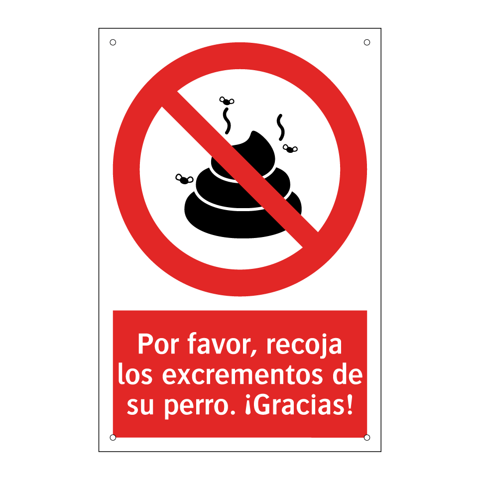 Por favor, recoja los excrementos de su perro. ¡Gracias!