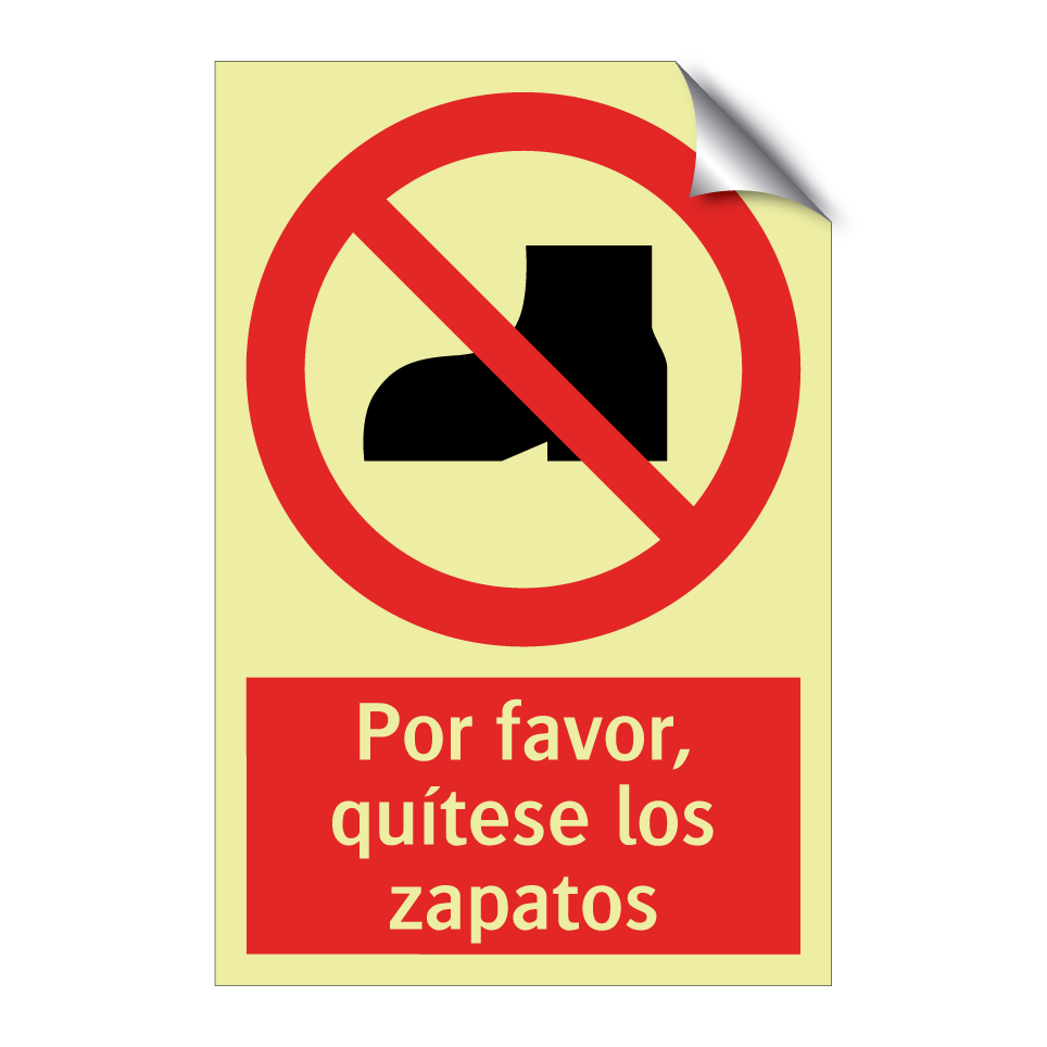 Por favor, quítese los zapatos