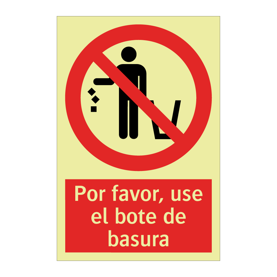 Por favor, use el bote de basura