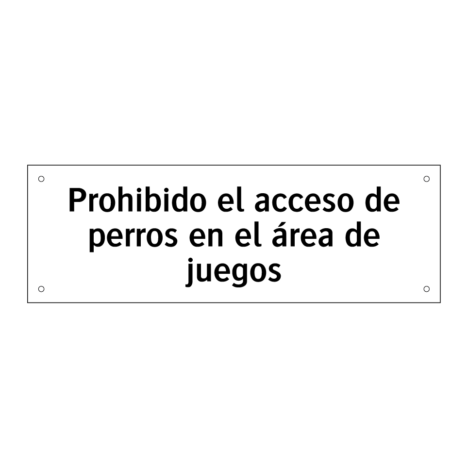 Prohibido el acceso de perros en el área de juegos
