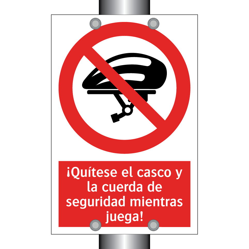¡Quítese el casco y la cuerda de seguridad mientras juega!