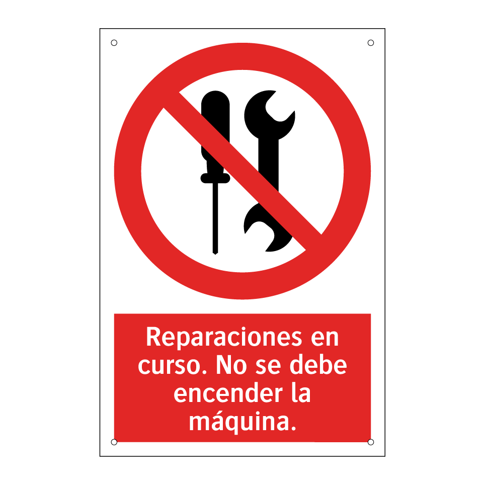 Reparaciones en curso. No se debe encender la máquina.