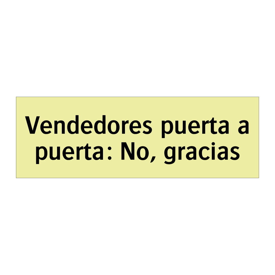 Vendedores puerta a puerta: No, gracias