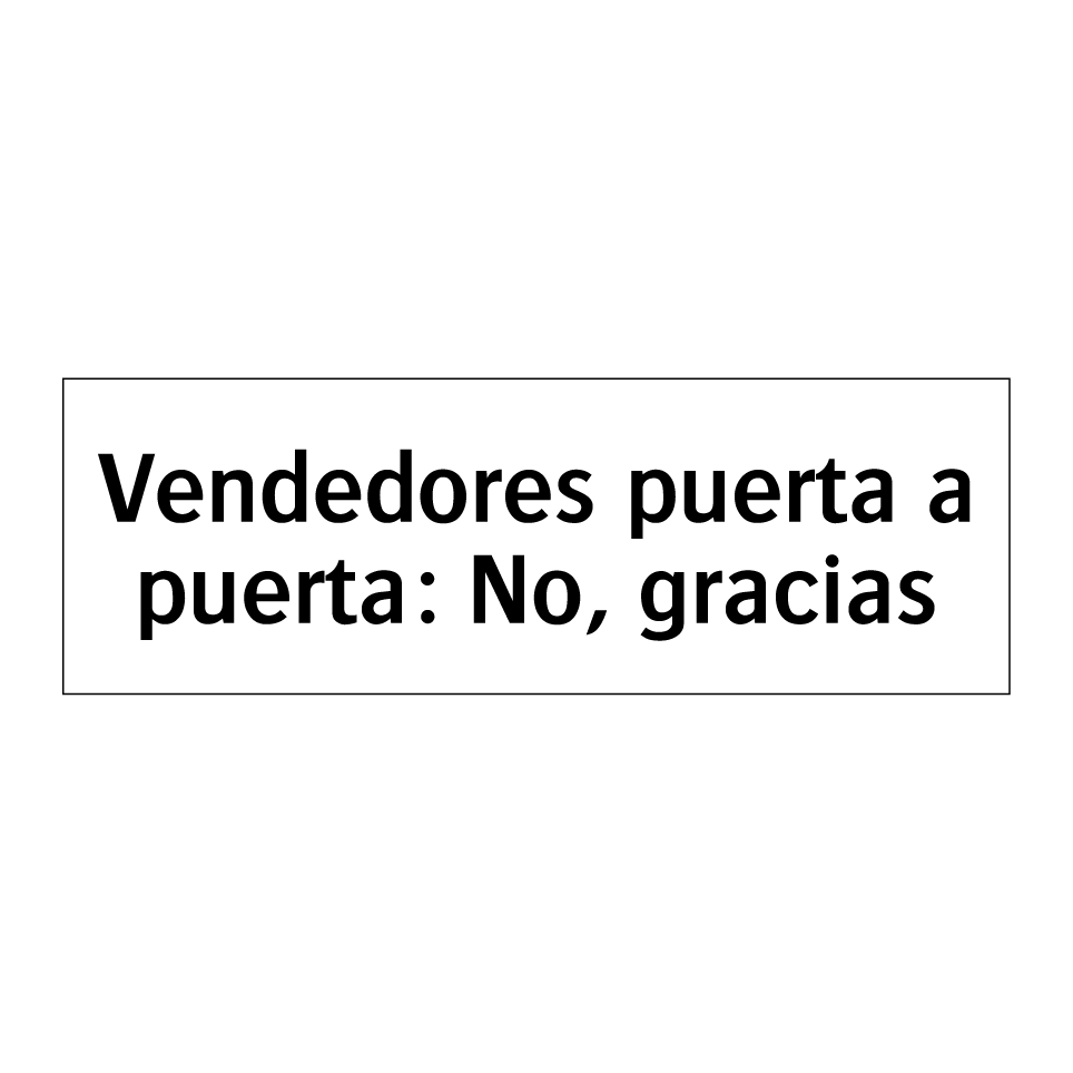 Vendedores puerta a puerta: No, gracias