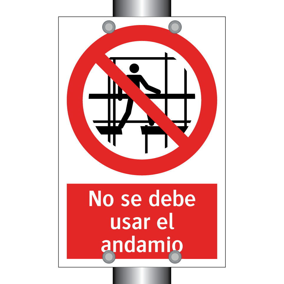 No se debe usar el andamio