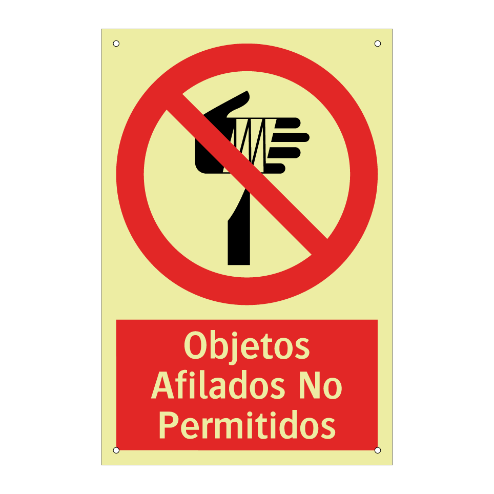 Objetos Afilados No Permitidos