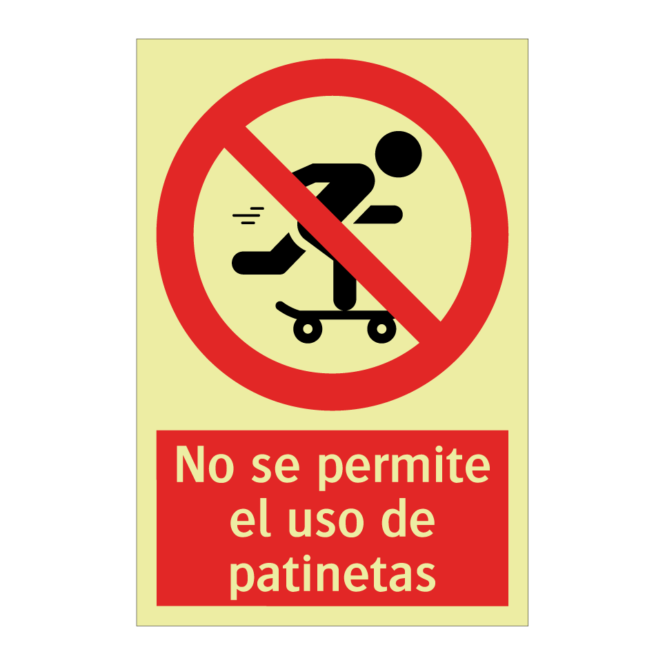 No se permite el uso de patinetas