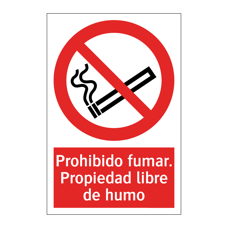 Prohibido fumar. Propiedad libre de humo