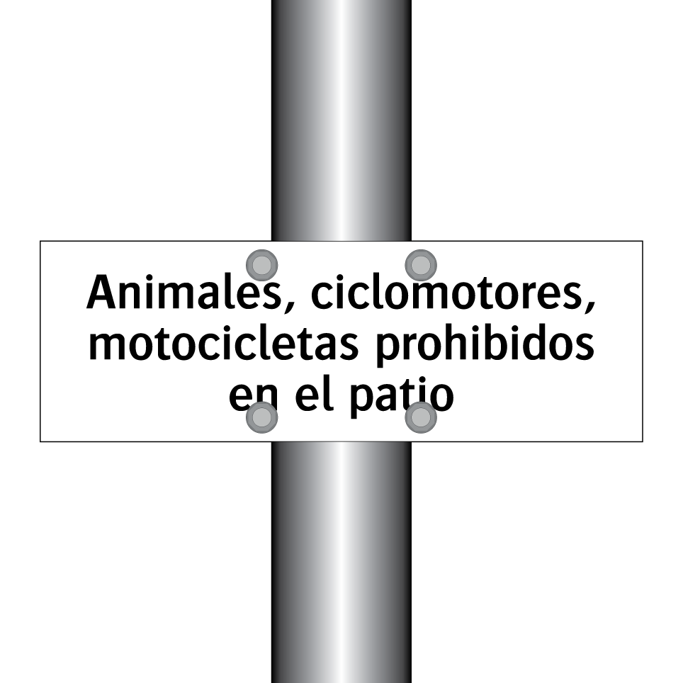 Animales, ciclomotores, motocicletas prohibidos en el patio