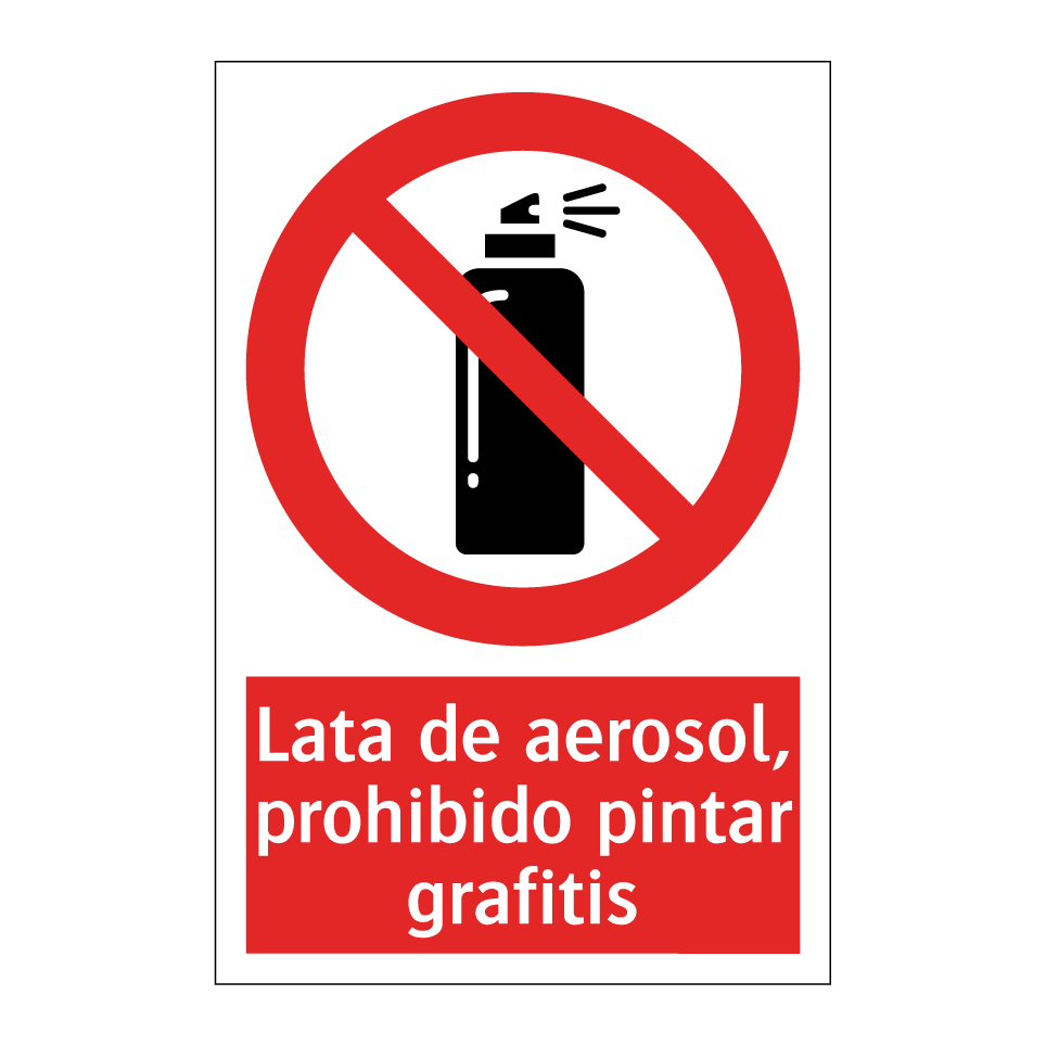 Lata de aerosol, prohibido pintar grafitis