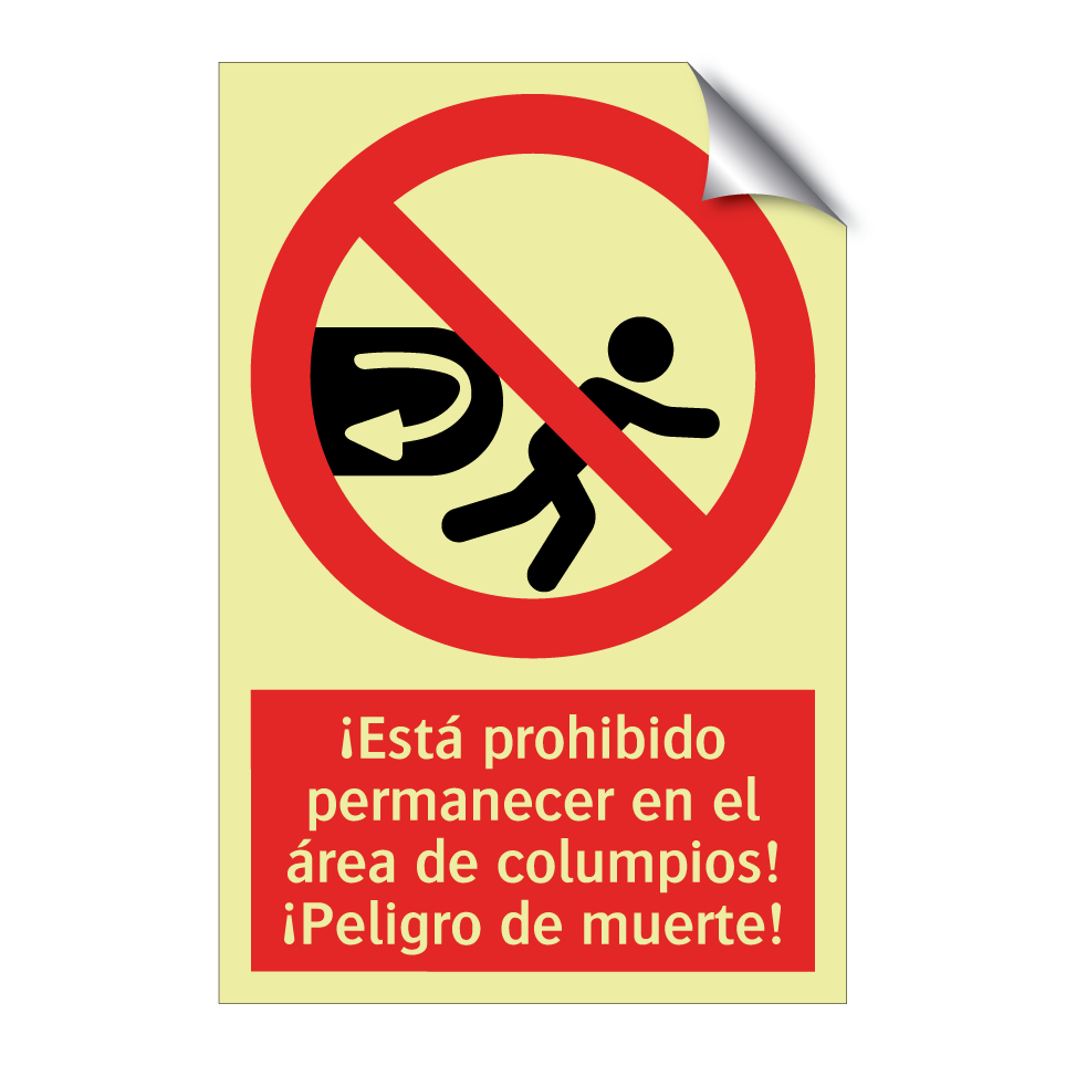 ¡Está prohibido permanecer en el área de columpios! ¡Peligro de muerte!