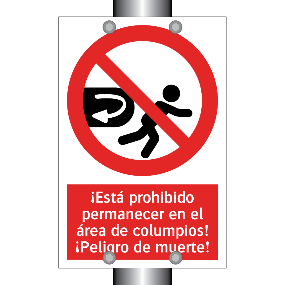 ¡Está prohibido permanecer en el área de columpios! ¡Peligro de muerte!