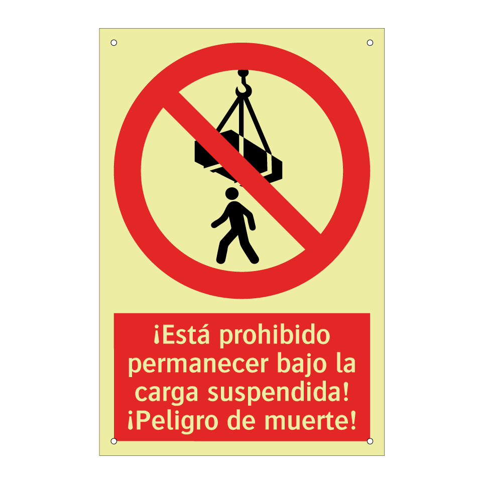 ¡Está prohibido permanecer bajo la carga suspendida! ¡Peligro de muerte!
