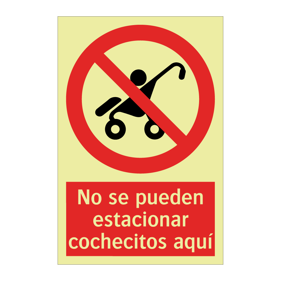 No se pueden estacionar cochecitos aquí