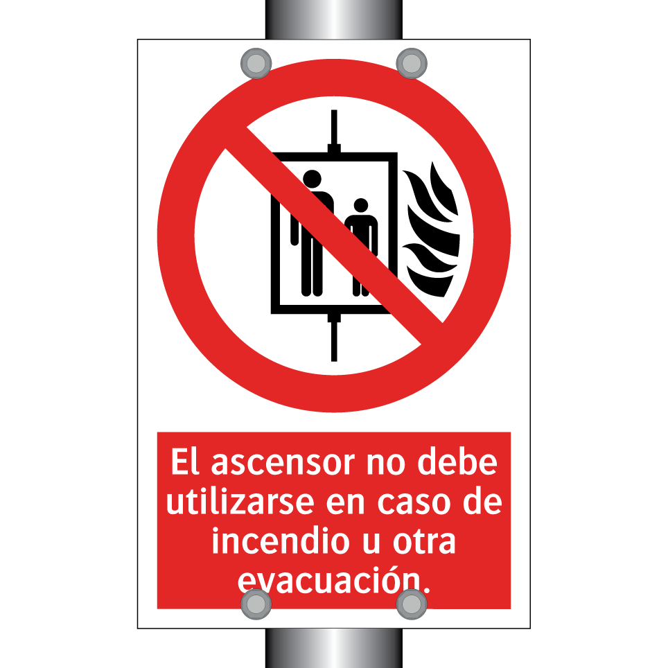 El ascensor no debe utilizarse en caso de incendio u otra evacuación.
