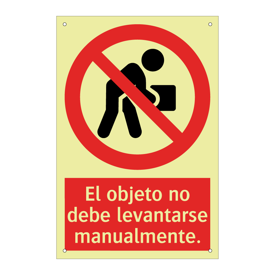 El objeto no debe levantarse manualmente.