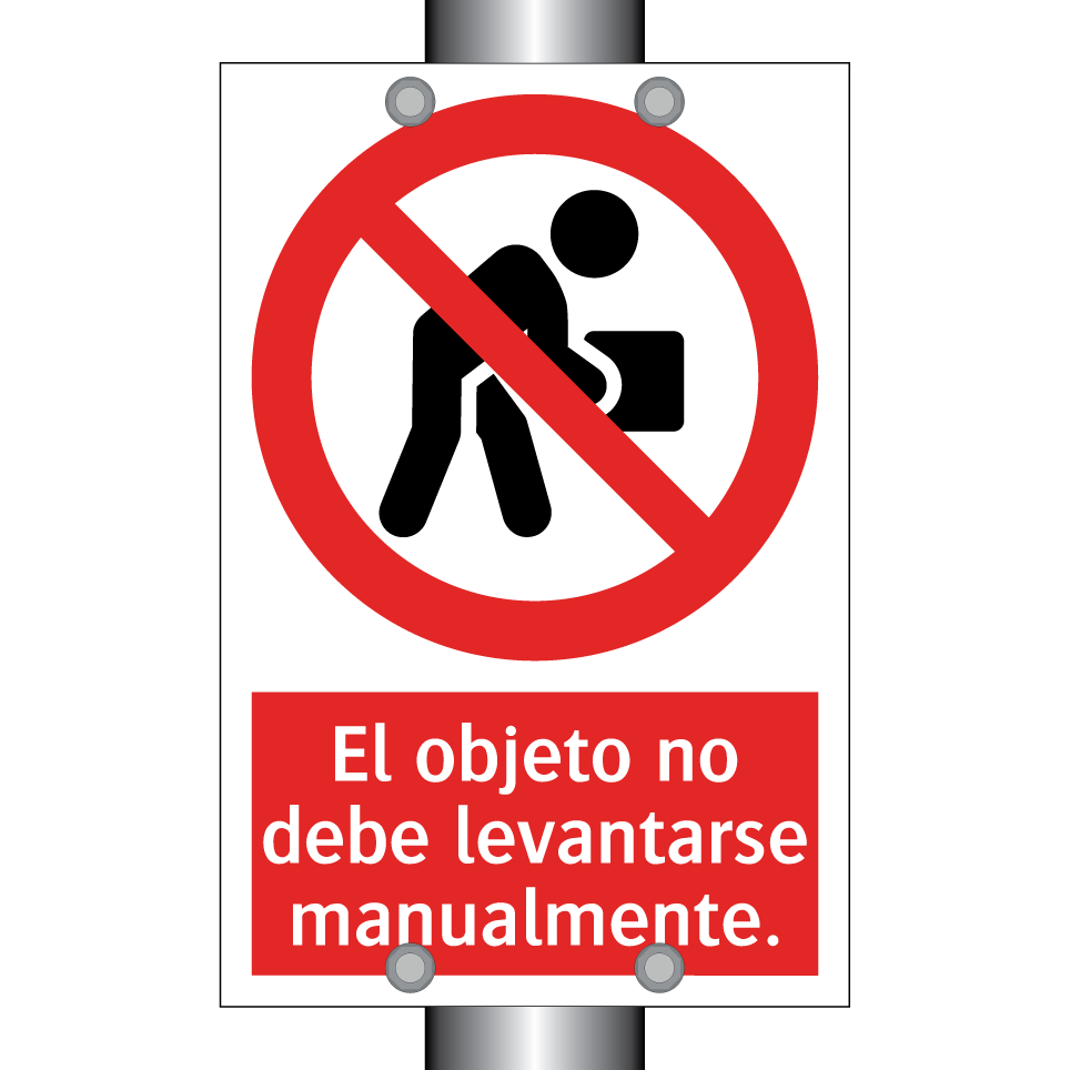 El objeto no debe levantarse manualmente.