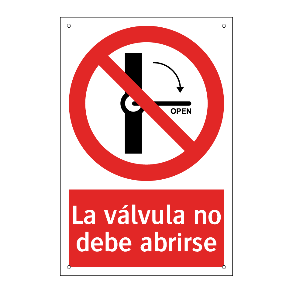 La válvula no debe abrirse