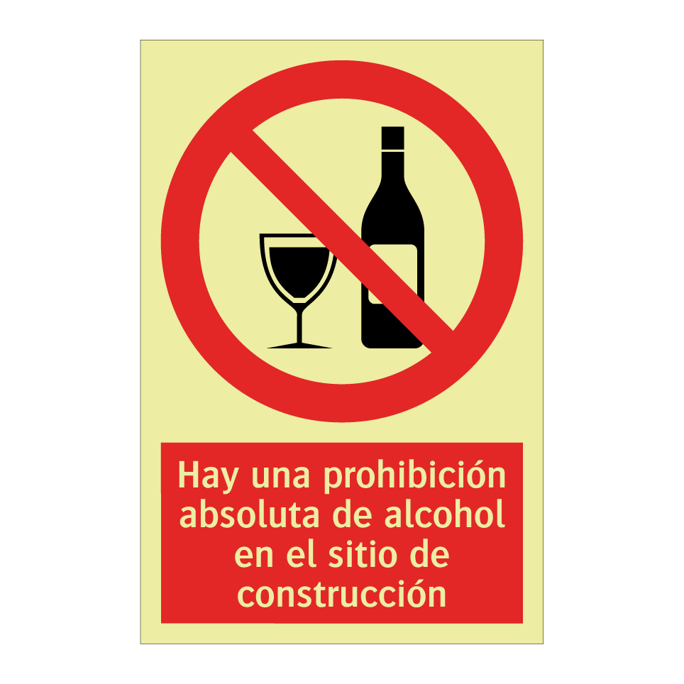 Hay una prohibición absoluta de alcohol en el sitio de construcción