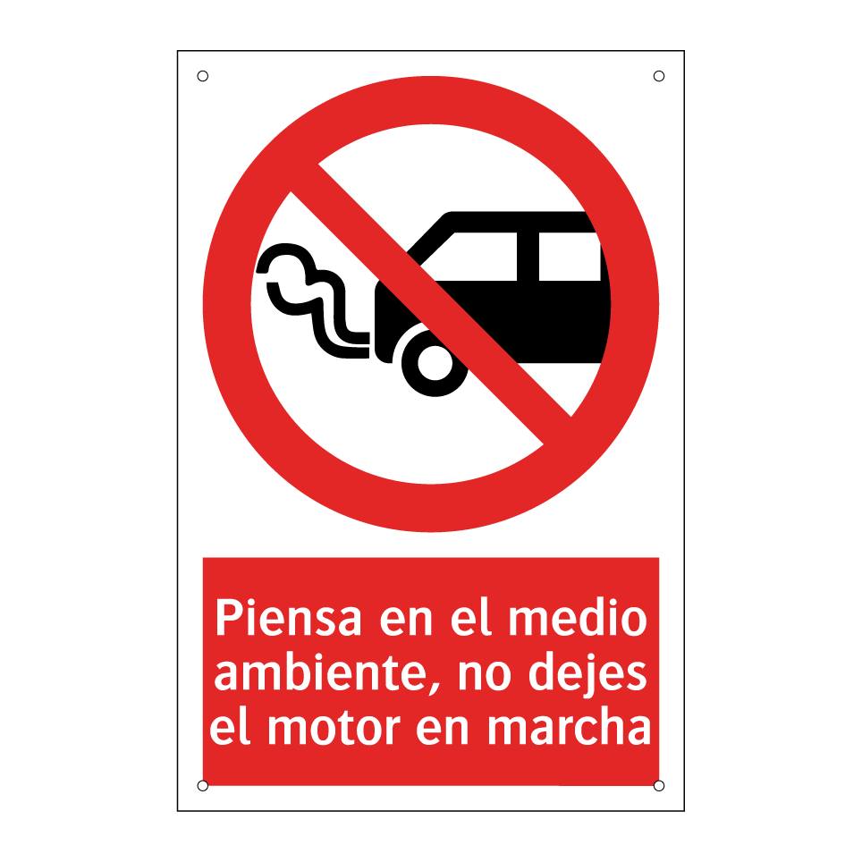 Piensa en el medio ambiente, no dejes el motor en marcha
