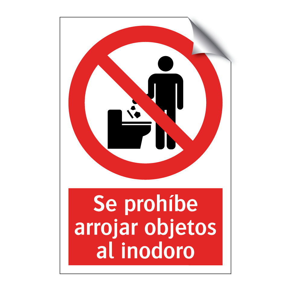 Se prohíbe arrojar objetos al inodoro